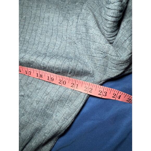 Joseph & Lyman henley merino wool blue sweater mens medium preppy quiet luxury - Picture 5 of 7